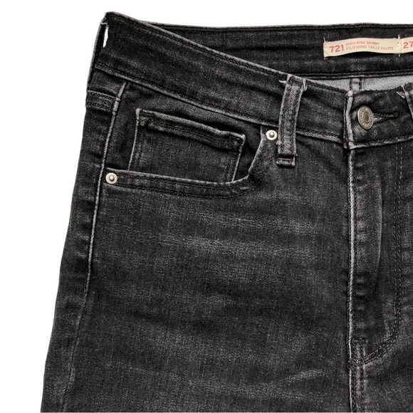 Levi’s 721 High Rise Skinny Size 27 Steady Rock Soft Wash Black - Picture 4 of 15